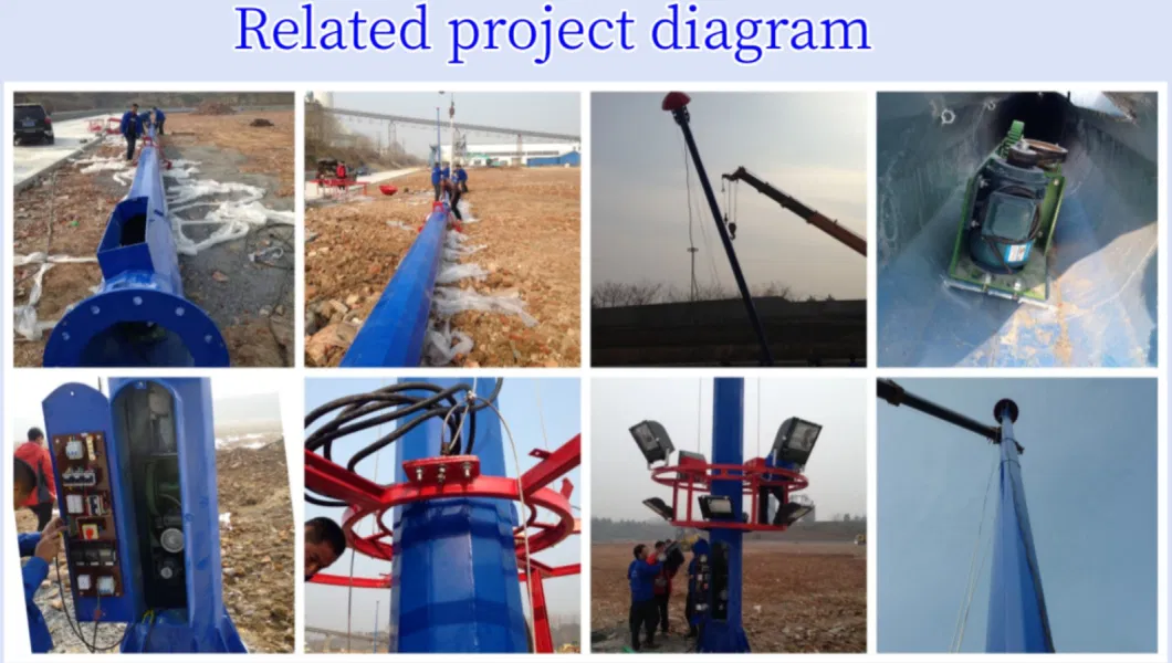 Customized Flood Lighting 40m High Mast Lighting Tower for Football Stadium and Airport Seaport